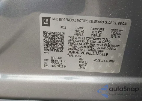 2020 GMC Terrain Awd Slt from USA, damaged, VIN 3GKALVEV6LL135119